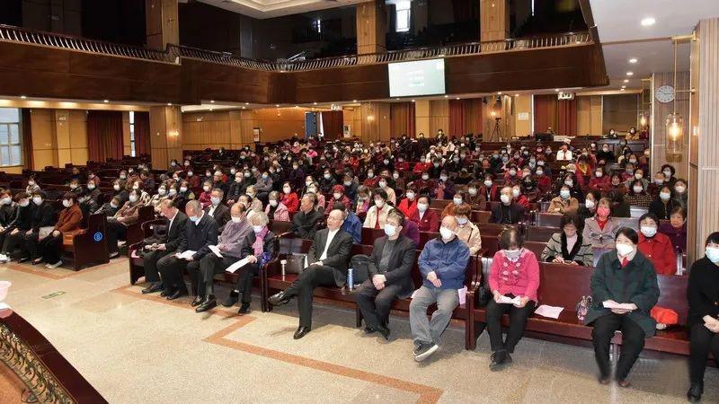 Elderly church members attended a birthday celebration conducted by the senior fellowship of Fuhua Church in Fuqing, Fujian, on March 5, 2023.