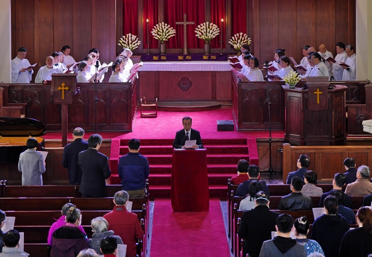 A dedication service for Shanghai Community Church after repair was held by Xuhui District CC&TSPM in Shanghai on March 28, 2023.