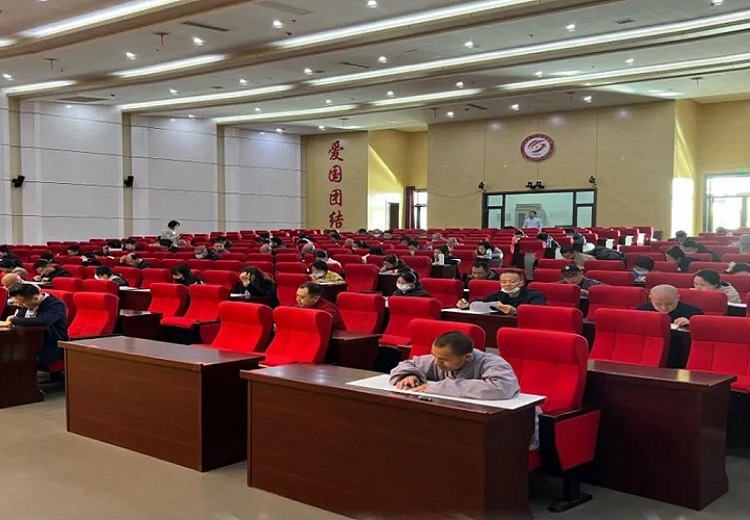 A test was conducted for people to censor online religious information in Shanxi Institute of Socialism on April 6, 2023. 