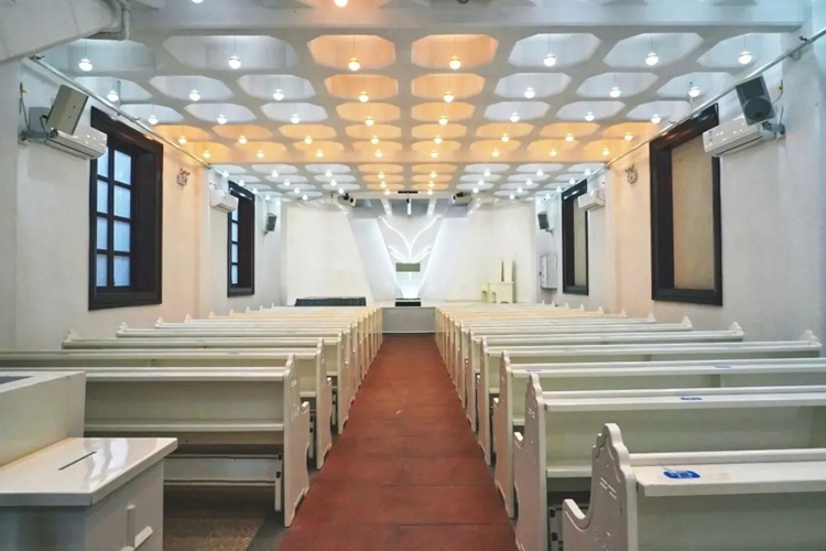 The interior of Wanshan Church in Guangzhou, Guangdong