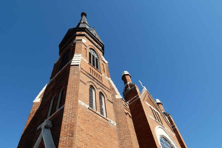 A towering church