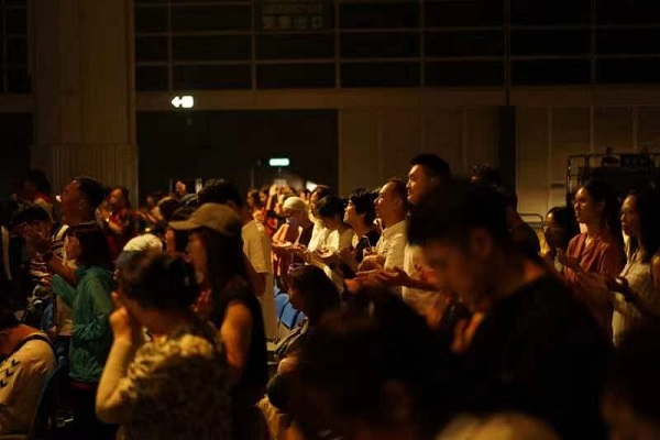 People attended a worship revival summit themed "Revival" held by Stream of Praise (SOP) Music Ministries at the Hong Kong Convention and Exhibition Center on August 6th, 2023.