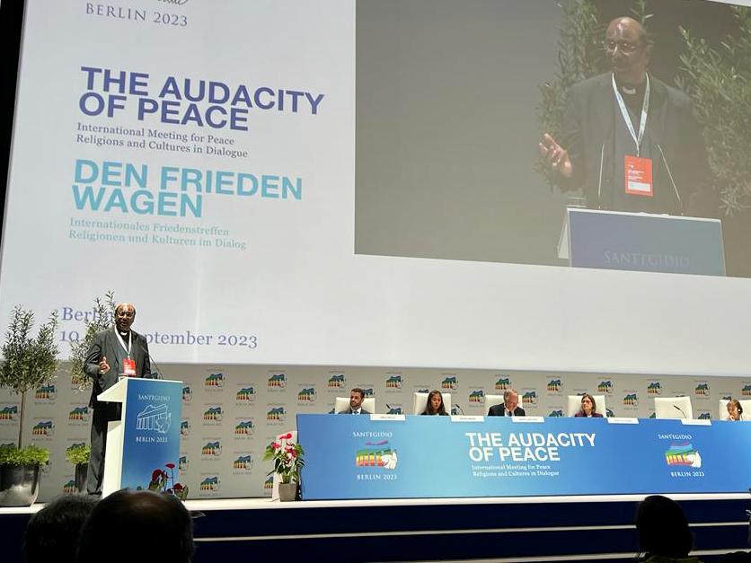 World Council of Churches general secretary Rev. Prof. Dr Jerry Pillay shared reflections during a “People of Peace” gathering in Berlin, from September 10-12, 2023.
