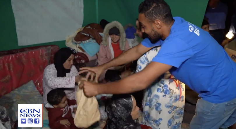 One of the Operation Blessing volunteers delivered life supplies to needy people after a recent earthquake in Marrakesh, Morocco, in mid-September.