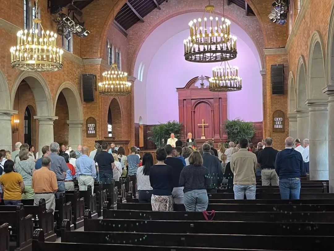 All Saints Church hosted the first German-language worship since the pandemic in Huangpu District, Shanghai City, on October 29, 2023.