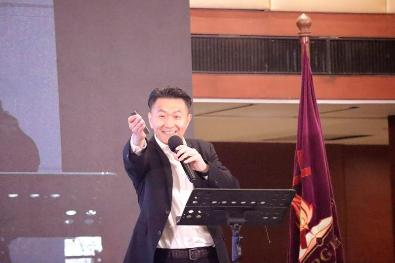 Daniel Hsieh, director of "Heaven Melody” (HM), expressed his gratitude with a speech to mark the choir's 60th anniversary at the Second Impact Asia Alliance Summit in Indonesia on November 3, 2023.