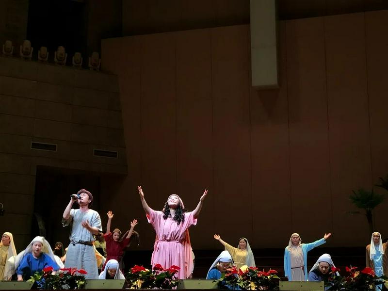 Believers performed a Christmas play to mark Christmas during the Christmas celebration event themed “Rebuild of Life” at the Chongyi Church in Hangzhou City, Zhejiang Province, on December 17, 2023.