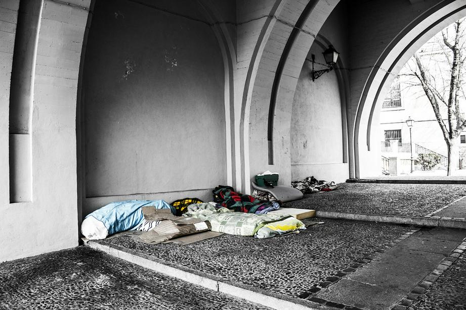 A picture of where homeless people sleep