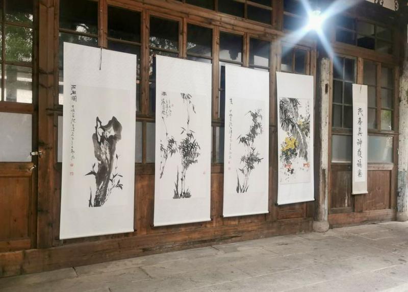 The calligraphy paintings were exhibited during the Spring Festival calligraphy exhibition held by the Huaxiang Church in Fuzhou City, Fujian Province, on February 4, 2024