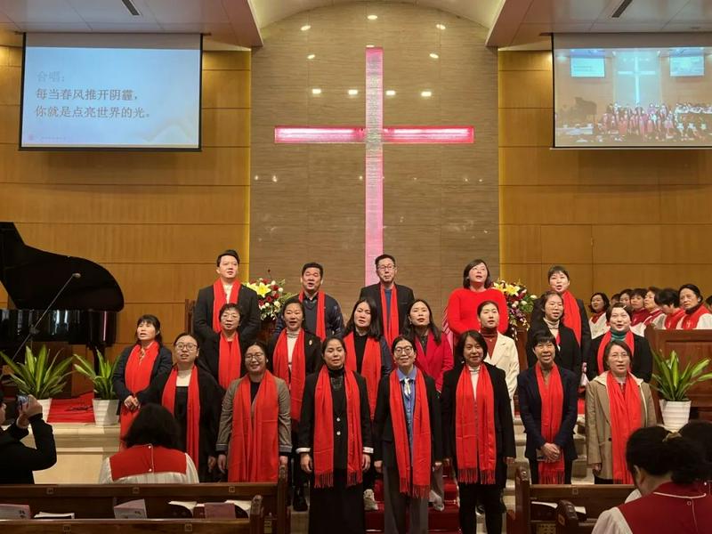 Zion Church in Guangzhou conducted a worship service to celebrate the Chinese New Year in Guangzhou City, Guangdong Province, on February 10, 2024, the first day of the lunar new year.
