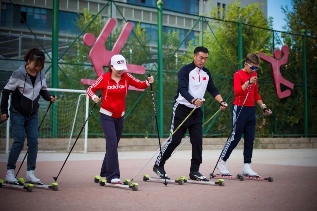 A picture of people doing cross-country roller skating