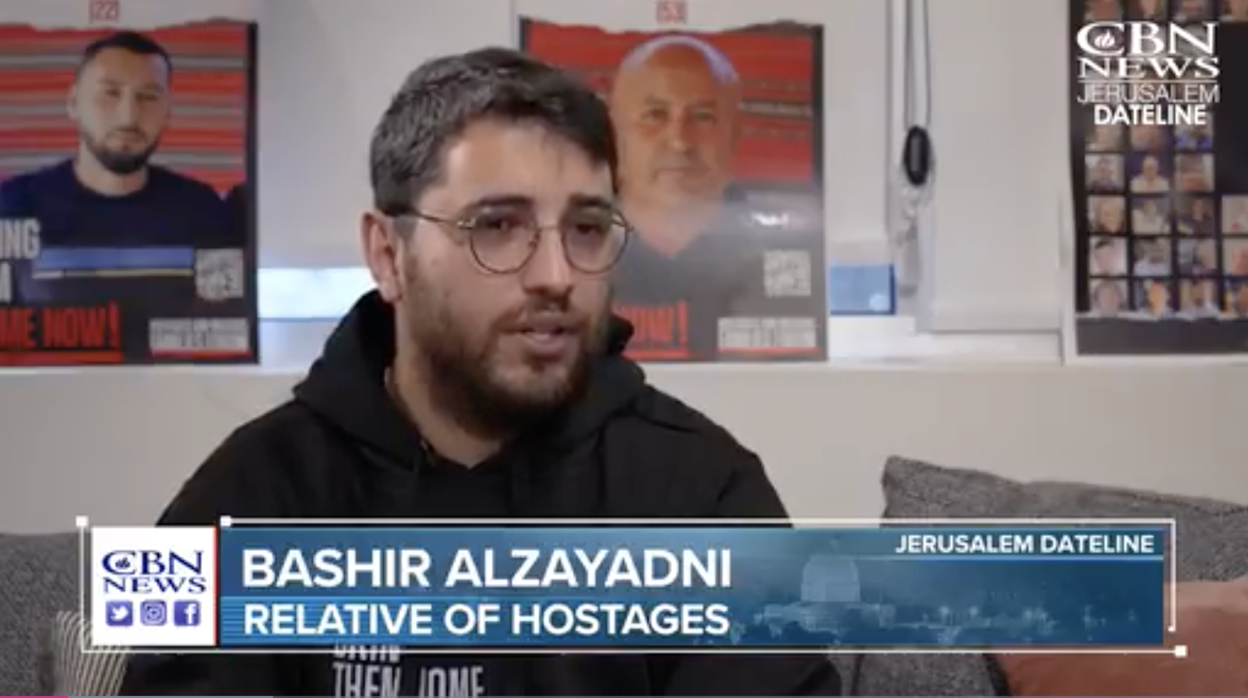 Bashir Alzayadni, a Bedouin Arab, shared the suffering of his family members being kidnapped as hostages during Hama's attack on October 7th, 2023.