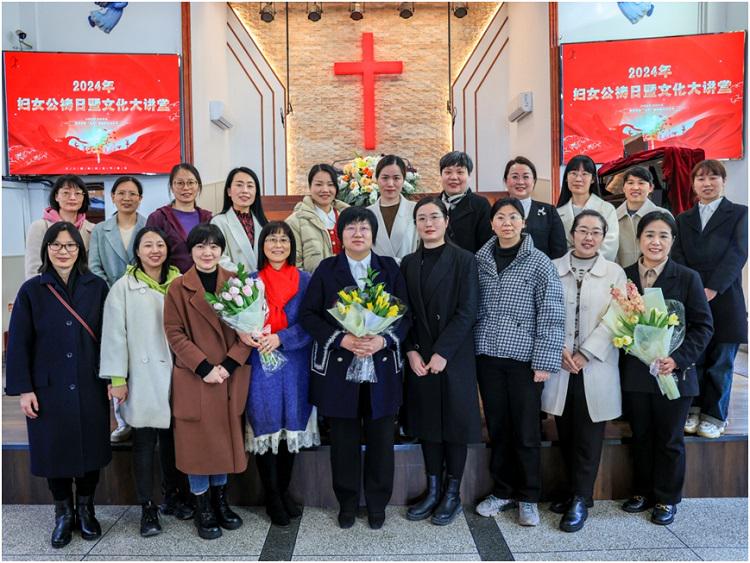 Christian ladies took a group picture after a World Day of Prayer service held at Gongcheng Church in Hangzhou, Zhejiang.