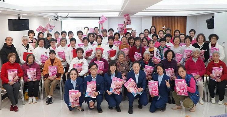 Members of the Church of Our Savior in Guangzhou, Guangdong ,took a group picture with gifts in hands after a celebration of International Women's Day held on March 7, 2024.