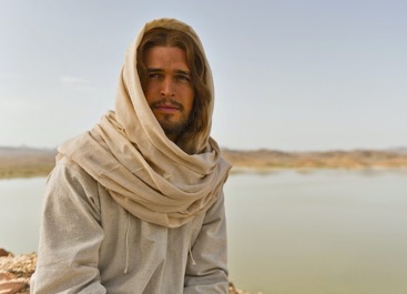 The actor Diogo Morgado playing Jesus