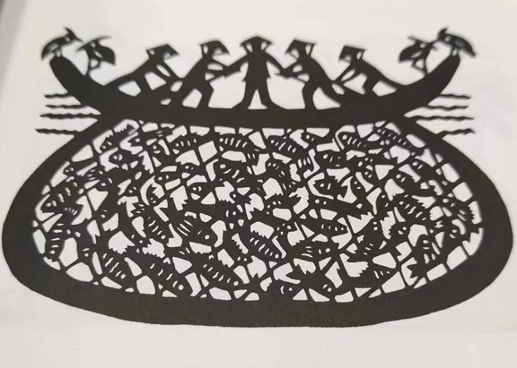 A paper cut of fishers of men