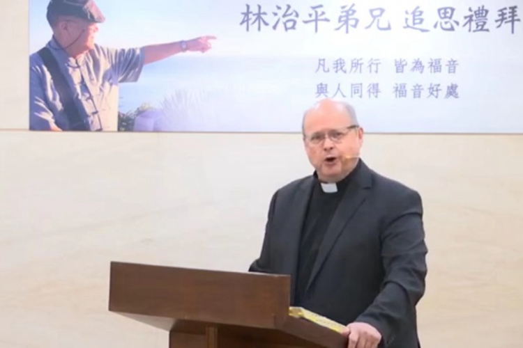 Rev. Dr. James Hudson Taylor IV, the president of the China Evangelical Seminary, referred Professor Lin Chih-Ping, the founder of the Cosmic Light Holistic Care Organization, similar to John the Baptist during the memorial service held at a Taipei chapel, Taiwan, on May 25, 2024.