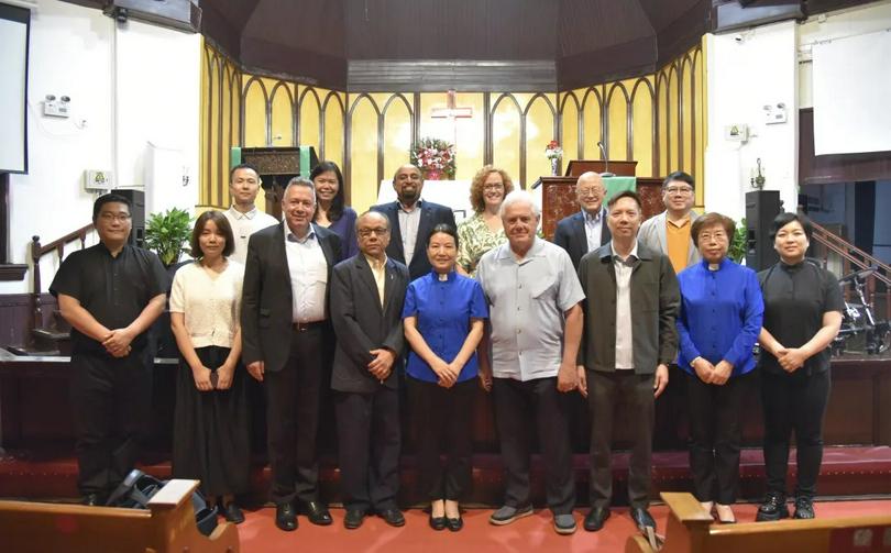 A group picture was taken during a visit of the delegation from the World Evangelical Alliance (WEA) to the Beijing Christian Council on July 21, 2024.