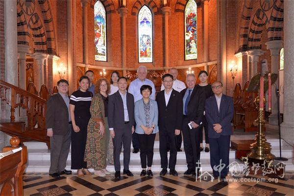 A group picture was taken while a delegation from the World Evangelical Alliance visited the Holy Trinity Cathedral in Shanghai on July 24, 2024.
