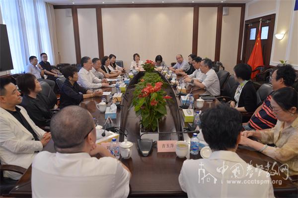 A photo was taken during the meeting of CCC&TSPM and the the Committee on Ethnic and Religious Affairs of Shanghai Municipal Committee of the CPPCC, on August 21, 2024.