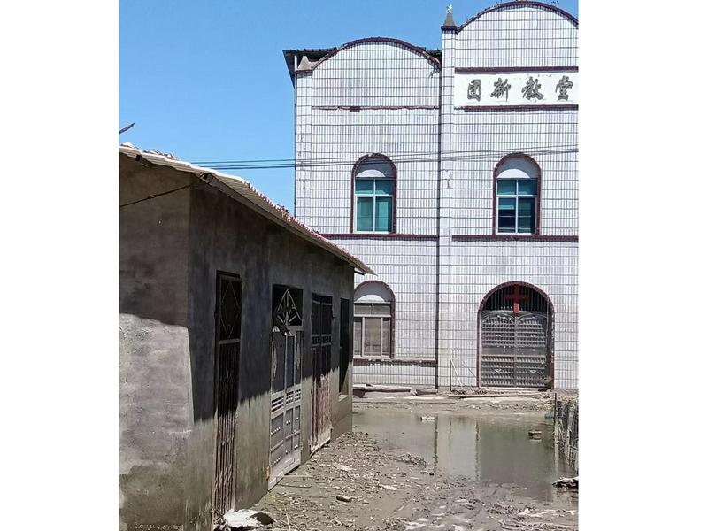 An exterior picture of the flood affected Tuanxin Church