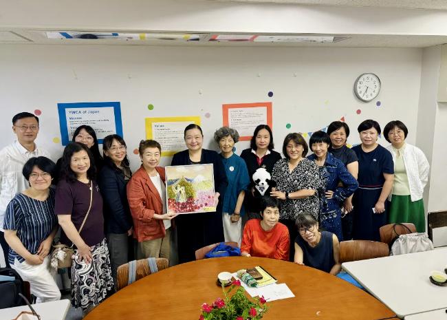 A group photo was taken during the trip from YWCA in China to Japan, attending a seminar on social services in Japan from August 26 to 30, 2024.