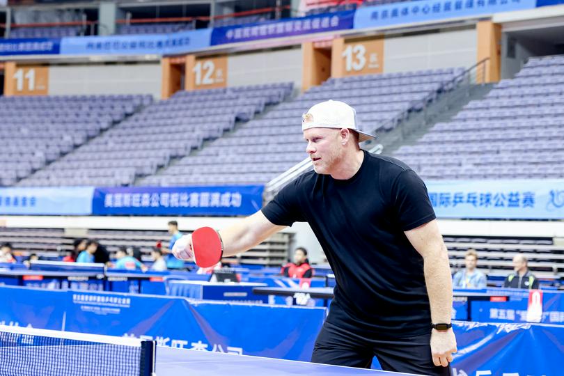 Aaron Stewart played in the International “Amity Cup” Ping Pang Tournament in Nanjing, Jiangsu Province, on October 19, 2024.