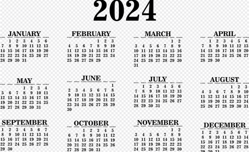 Calendar of 2024