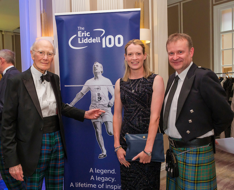 John Macmillan (on the right), CEO of The Eric Liddell Community; and two former Olympic stars Eilidh Doyle (in the middle) and the Rt Hon Lord Campbell of Pittenweem, CH CBE PCQC FRSE (on the left), attended an inaugural event in Edinburgh, Scotland, in support of The Eric Liddell 100, in July 2023.