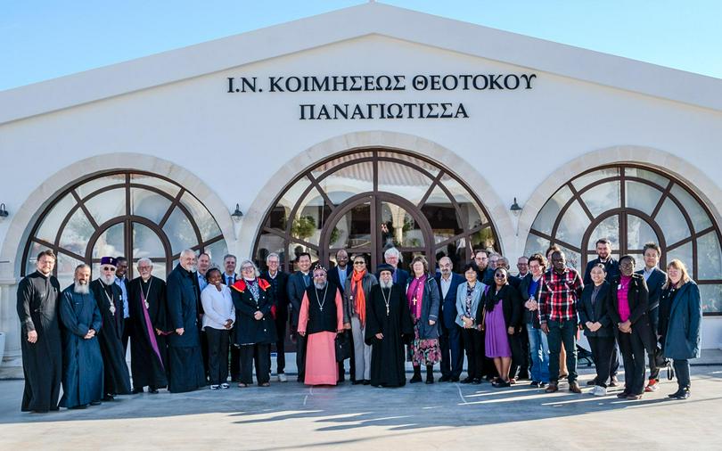 WCC executive committee members, staff and local hosts at the Panagia Panagiotissa Church, Protaras, Cyprus.