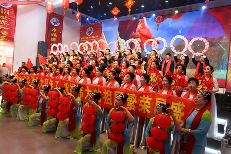 Believers and pastors posed for a group photo after an artistic performance conducted at Liaozhong District Church in Shenyang, Liaoning, on February 7, 2024.