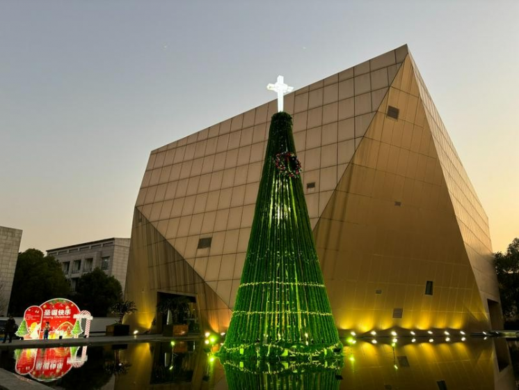 The exterior of Rock Church in Hangzhou, Zhejiang