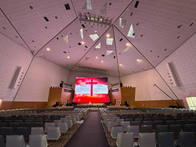 The inside of the main building of Rock Church in Hangzhou, Zhejiang