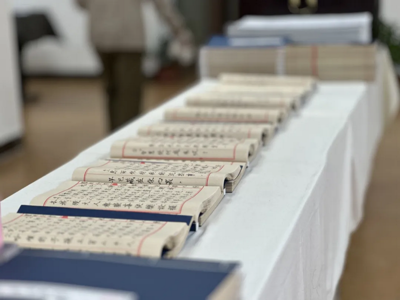 Transcribed pieces by participants were on display at the Bible Day Calligraphy Exhibition at Chongwenmen Church in Beijing on December 8, 2024.