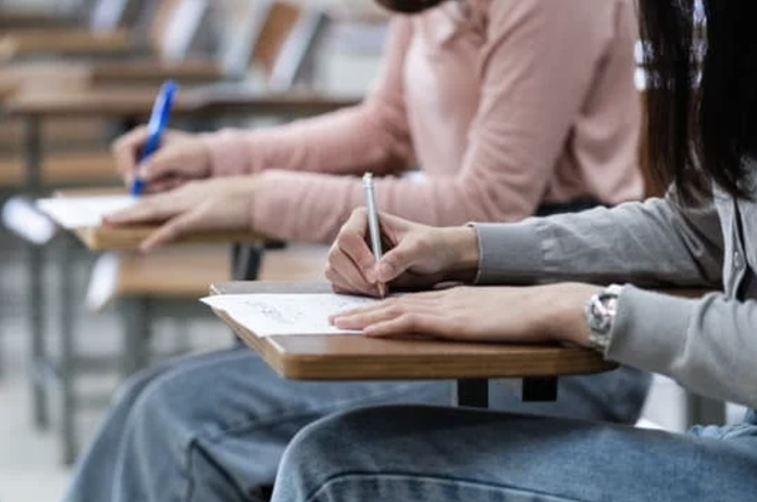 Candidates taking an exam