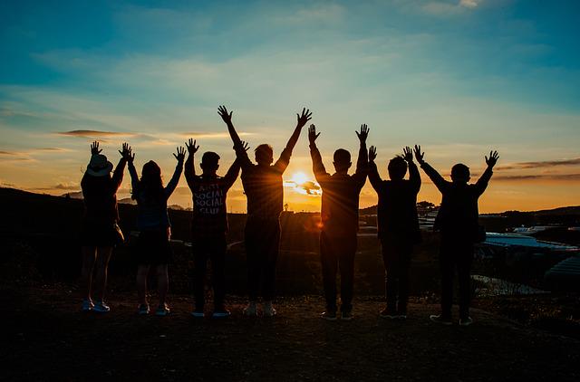 A group of people's silhouette