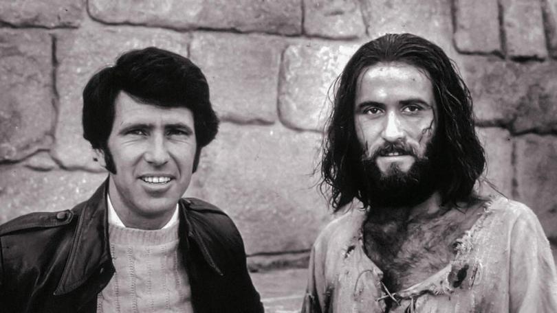 Paul Eshleman with Brian Deacon, who portrayed Jesus in the 1979 film "JESUS"