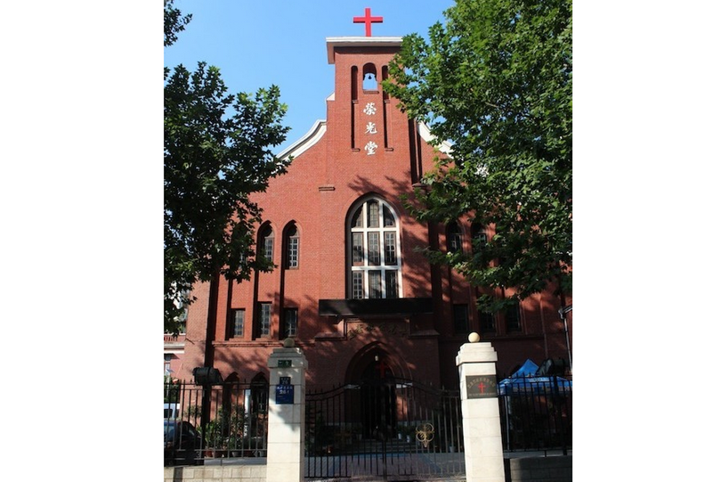 An exterior picture of the Rongguang church in Wuhan