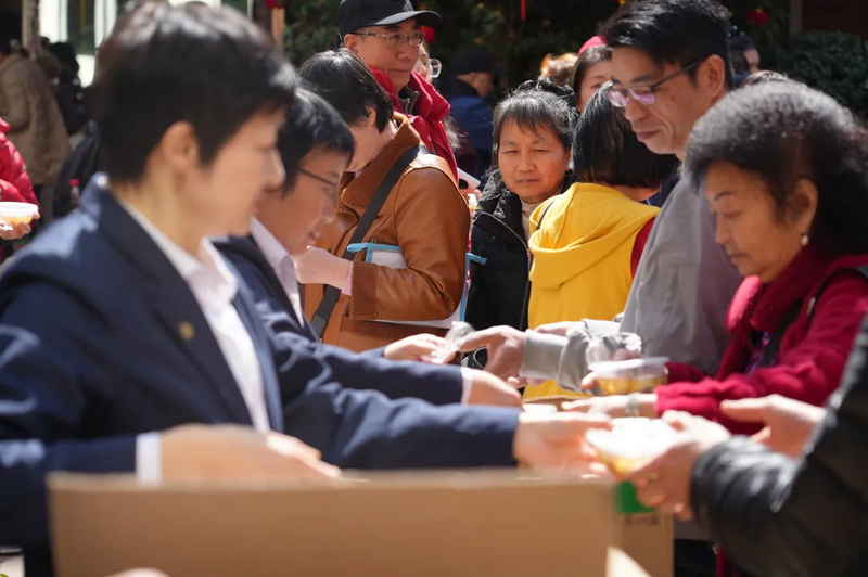 During the celebration event at Zion Church in Guangzhou, Guangdong Province, on February 9, 2025, church staff distributed Tangyuan to the attending congregation.