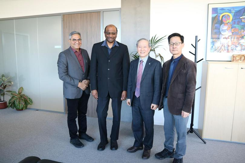 Hunsam Lee, new general secretary of the Presbyterian Church in the Republic of Korea, and Dr Sungkook Park, from the Ecumenical Department of the church, met with Rev. Prof. Dr Jerry Pillay, general secretary of the World Council of Churches (WCC), and Dr Manoj Kurian, director of the WCC Commission of the Churches on Health and Healing, at the Ecumenical Centre in Geneva. 