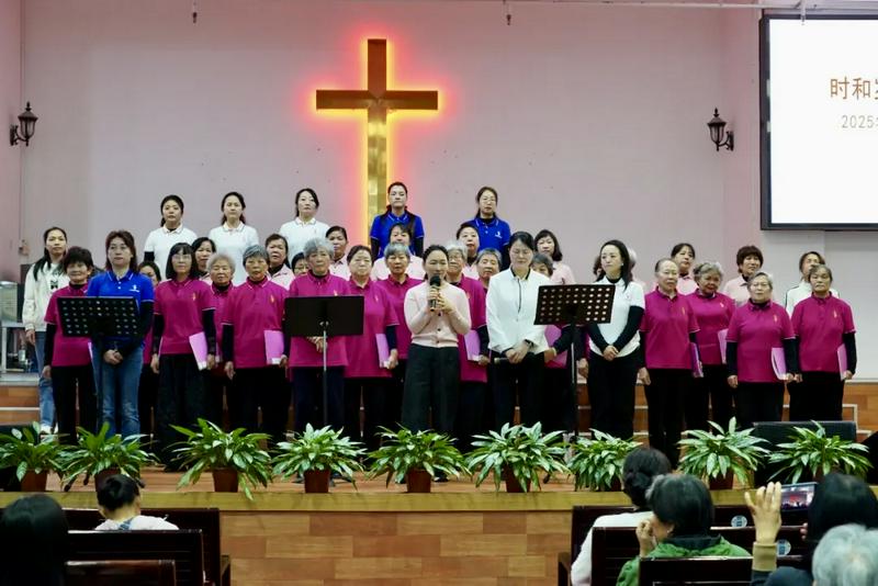 A group of Christian women praised the Lord during the World Day of Prayer event held at Shenzhen Church in Shenzhen City, Guangdong Province, on March 5, 2025.