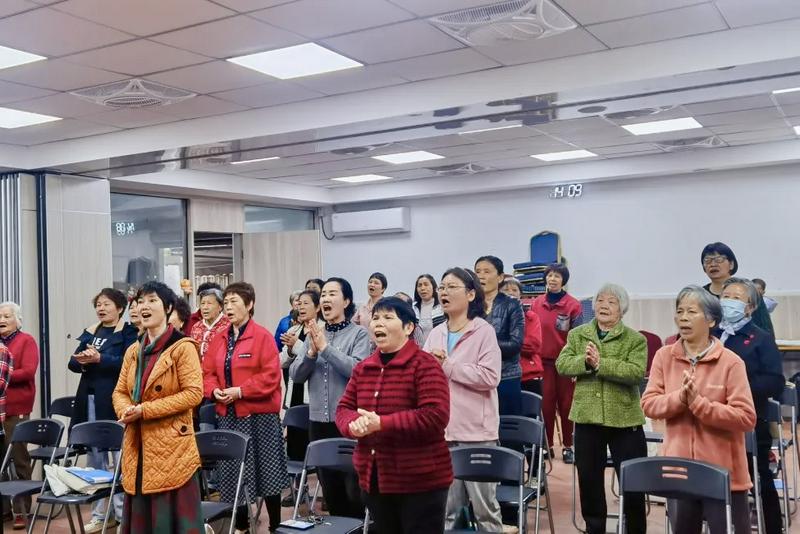 A collective photo of Christian women worshipping God at the World Day of Prayer event held by Sanxiang Church in Zhongshan City, Guangdong Province, on March 5, 2025.
