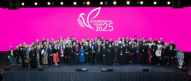 A commemorative photo was taken during the special Ecumenical Celebration in Filadelfiakyrka, Sweden, on 22 August, 2025.