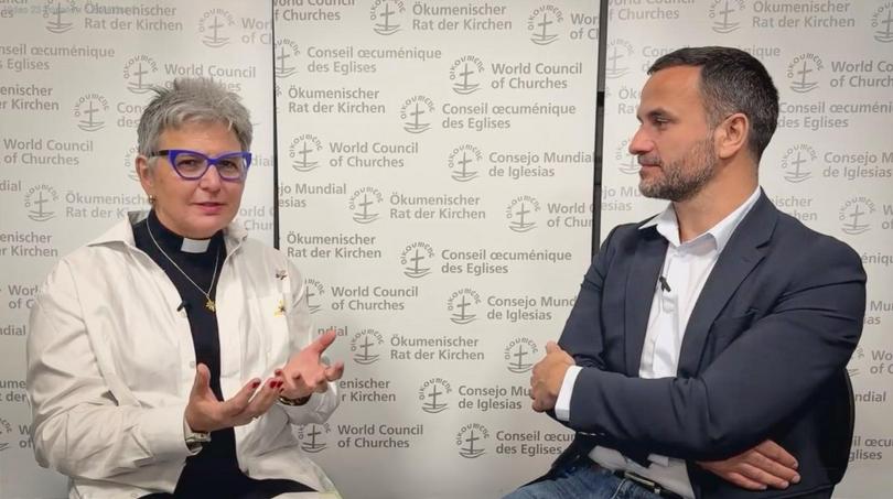 Rev. Prof. Dr Stephanie Dietrich, moderator of the Commission on Faith and Order of the WCC and with Prof. Dr Andrej Jeftić, the director of the Faith and Order Commission. 