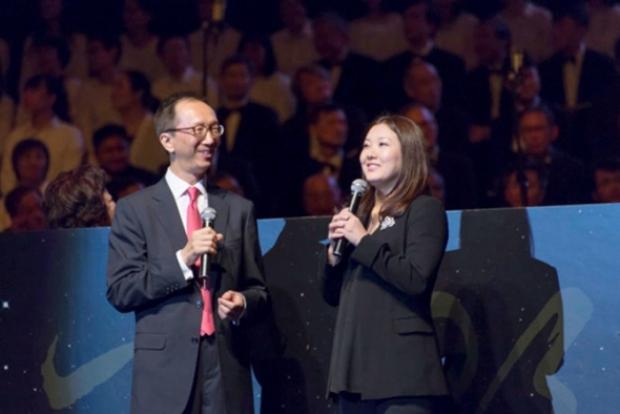 Anthony Leung and his wife Fu Mingxia