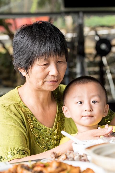 Grandmother and grandson