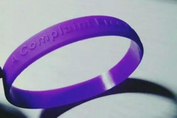 The purple bracelet used in the campaign