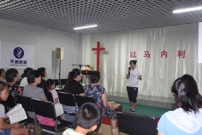 A sister of Speedway Aid Network gives a speech 