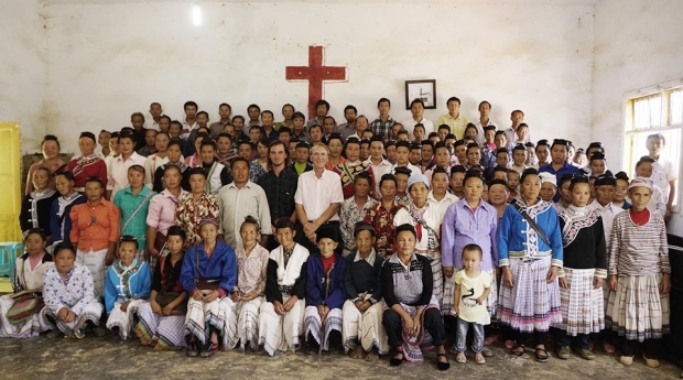 Steve with the Miao Steve and Blake with some Miao people (Photo provided to CCD)