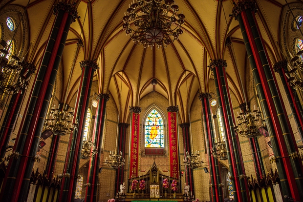 Wangfujing Catholic Church of Beijing. Inside of the Church.